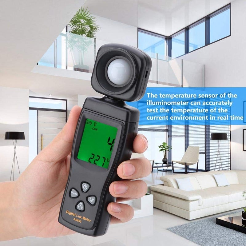 Cheffort Digital Lux Meter, Illuminometer, Photometer, 0ï½ž200,000 Lux Measure Range, Lux/FC Unit Selection for Homes, Agriculture, Warehouses, Farms, Stage, Stadiums - Image 4